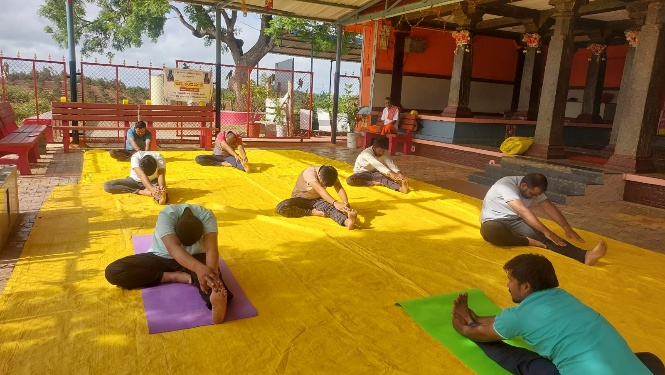 12th International Yoga Day Celebrated at Kyarakoppa Village photo 2