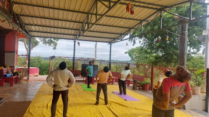 12th International Yoga Day Celebrated at Kyarakoppa Village photo 3